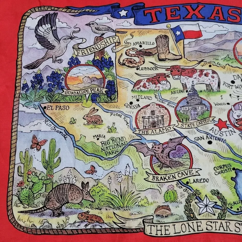 Texas Tapestry Wall Decor Tea Towel, 18.5x28